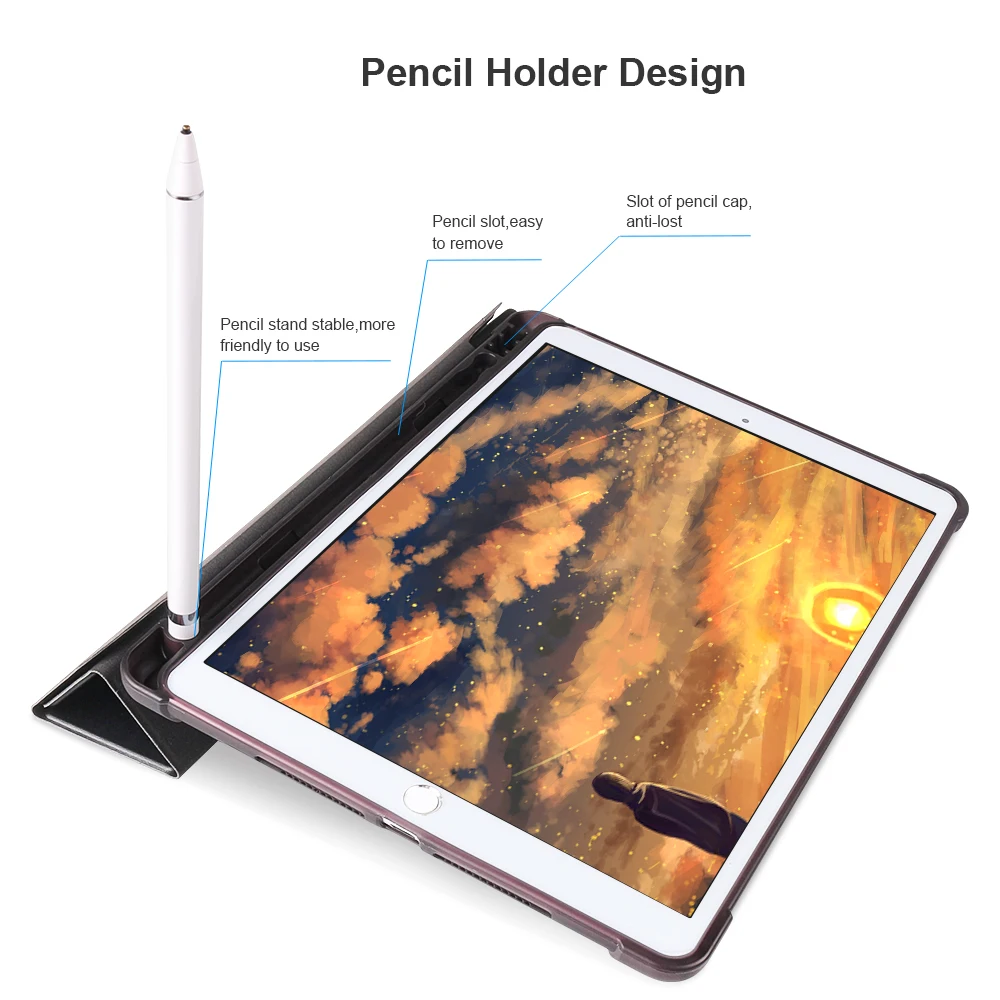 Для iPad Pro 10 5 чехол с держателем карандаша для Air 3 2019 Funda 2 11 1 9 7 2018 2017 | Компьютеры и