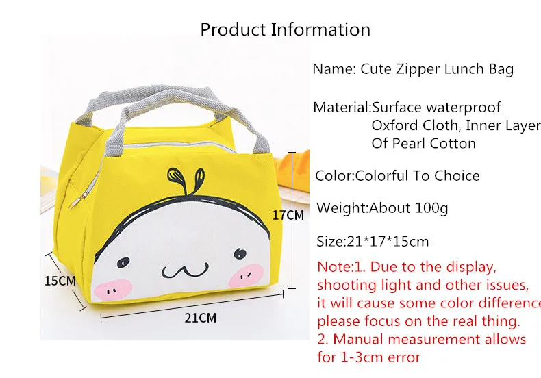 PACGOTH милые Мультяшные сумки для пикника женские завтрака водонепроницаемые