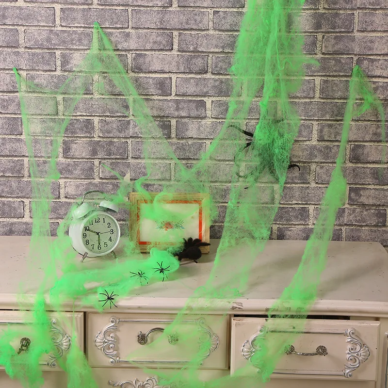 

New spider web props secret room bar haunted house decoration creative prank spider cotton Halloween props