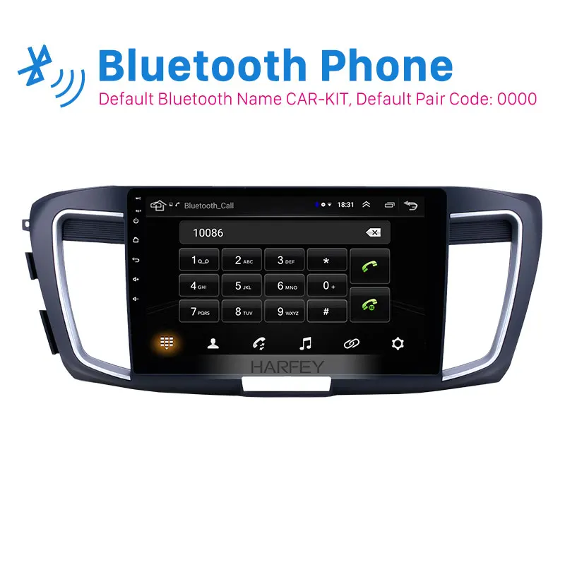 Harfey 10.1'' Android 8.1 Car GPS Navi Radio 2.4L High version Head Unit for Honda Accord 9 2013 support Carplay HD Touchscreen |