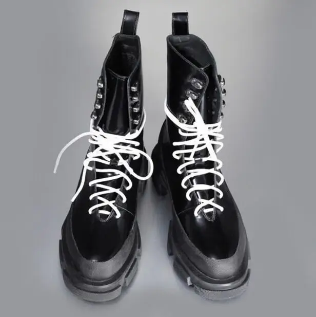 Beli 2019 Gaya Baru Hitam Buty Damskie Wanita Musim Gugur Dan Musim Dingin Martin Boots Wanita Gaya Inggris Modis Tebal Sole Sepatu