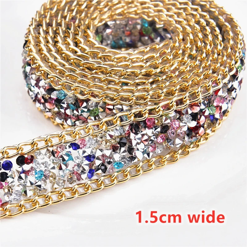 Гладить на Стразы Лента 2 ярда стразы с прямой основой украшением в виде