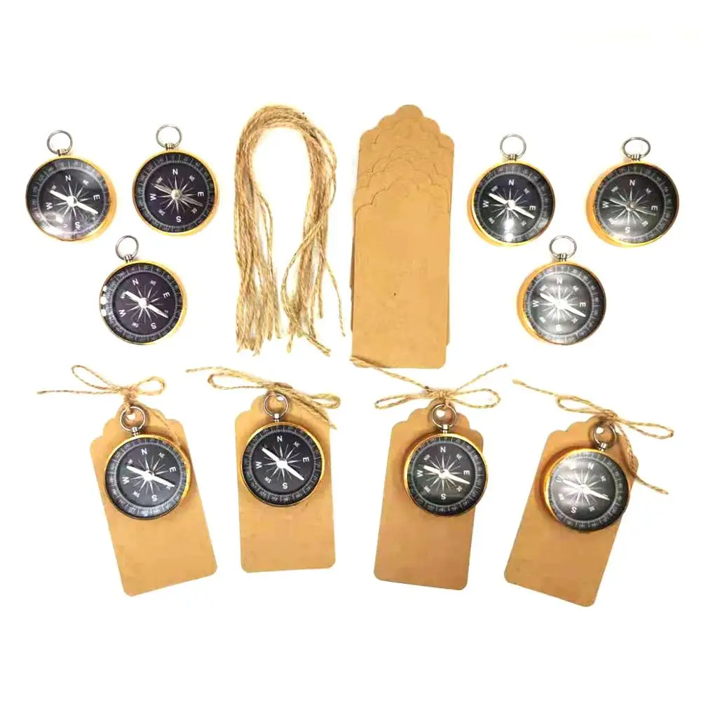 10 комплектов свадебные сувениры для гостей Компас + крафт бумага тематика