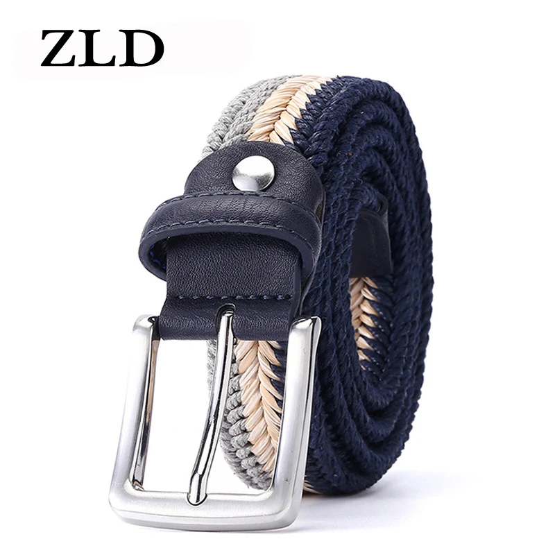 ZLD Genuine Fashion Pin buckle Weave men's leather belt High Quality casual Trend luxury designer All-match clothing with belt