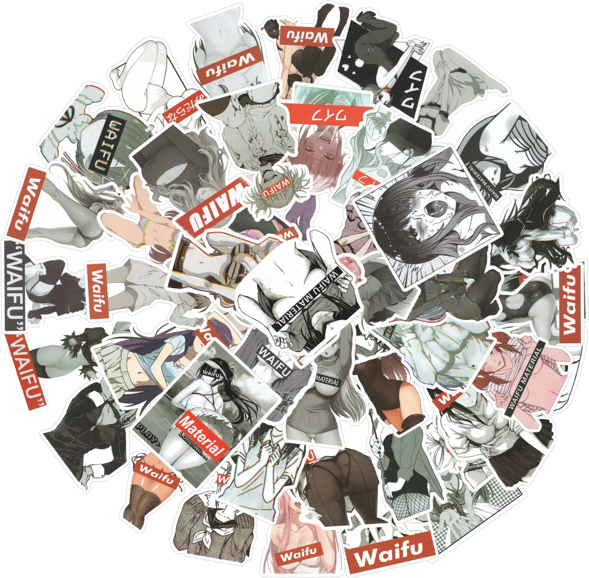 

10 / 30 / 50pcs Japanese Animation Waifu Sexy Girl Graffiti Personalize Decoration DIY Mobile Phone Waterproof Sticker Wholesale