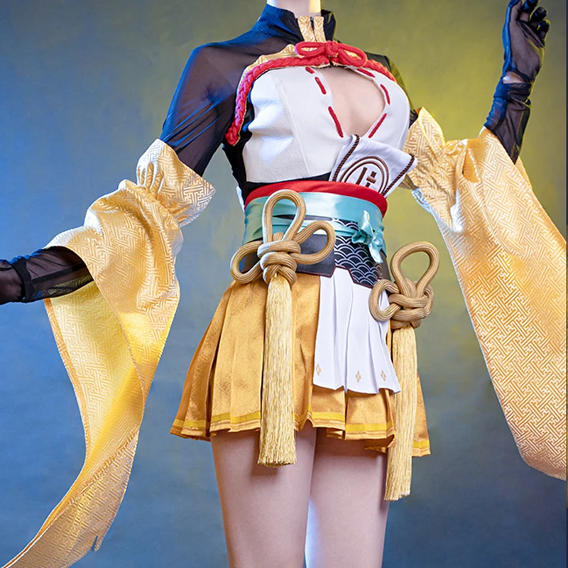 

2021 Game NARAKA:BLADEPOINT Cos Yoto Hime Hero skin Bronzing printing Women's kimono full set Costume