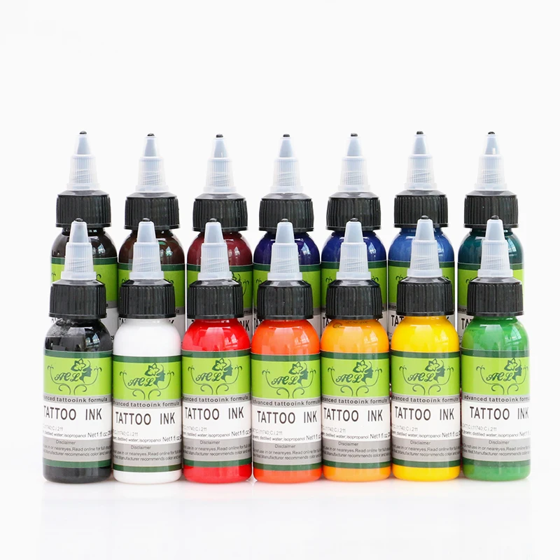 

14pcs German brand tattoo ink set permanent makeup pigment 30ml eyebrow eyeliner lip tattoo paint paint for tattoo