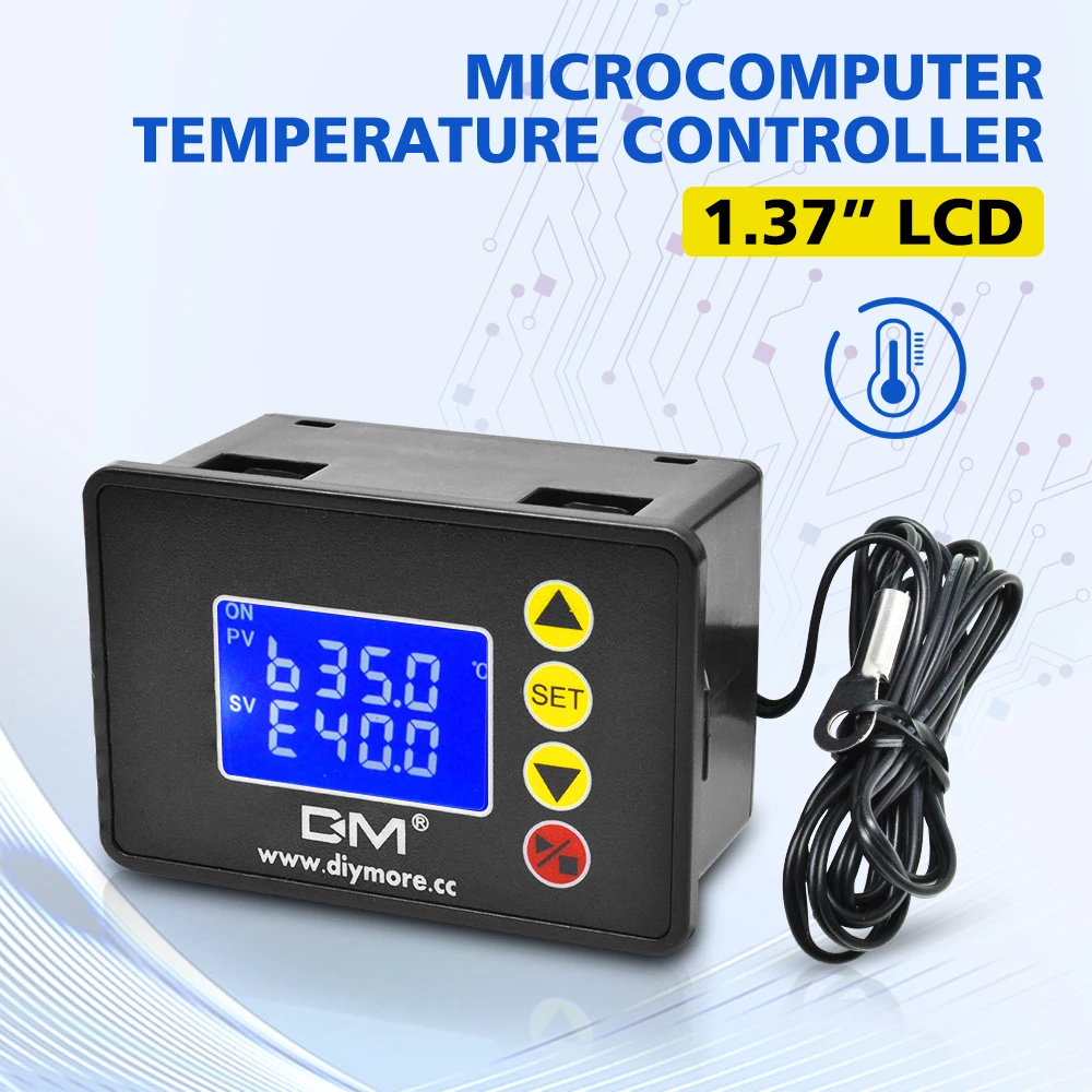 Цифровой ЖК-регулятор температуры 110-220 В переменного тока 12 24 постоянного 1 37