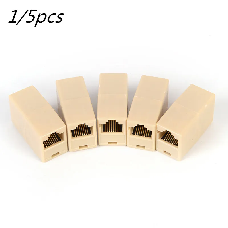 

1/5pcs Network Ethernet Dual Straight Head Lan Cable Joiner Coupler RJ45 CAT 5 5E 6 6a Extender Plug Network Cable Connector