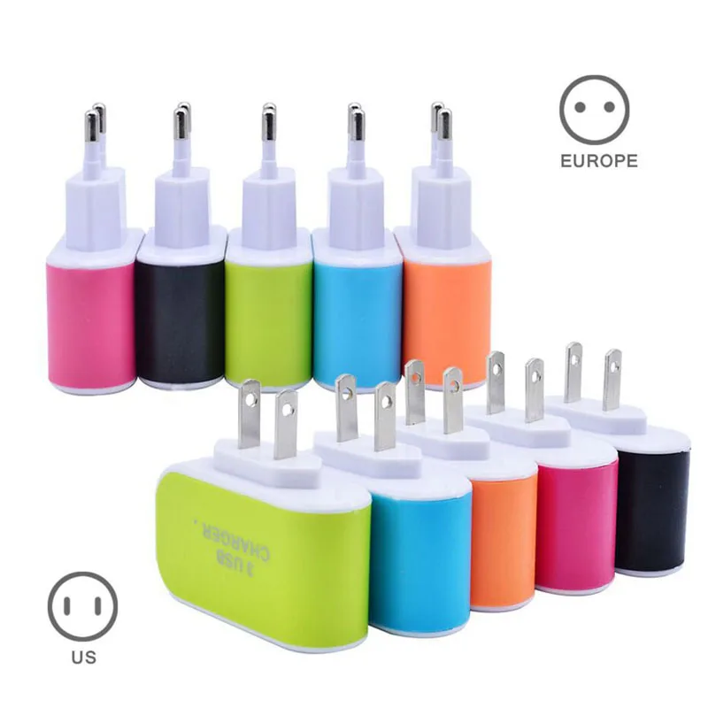 Новинка 3 порта 1 А тройной USB-порт настенное бытовое дорожное зарядное устройство