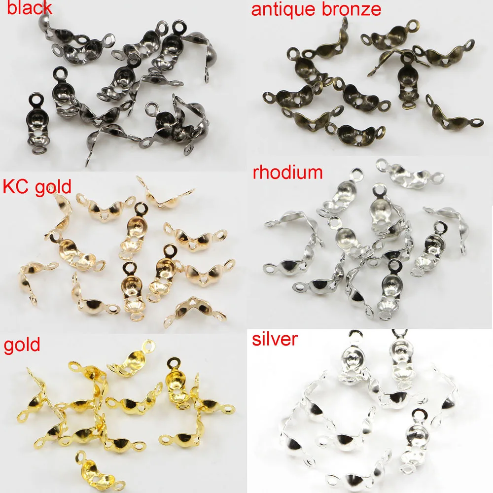 200pcs/lot Connector Clasp Fitting 4*7mm Ball Chain End Crimps Beads Components For DIY Jewelry Making Supplies | Украшения и