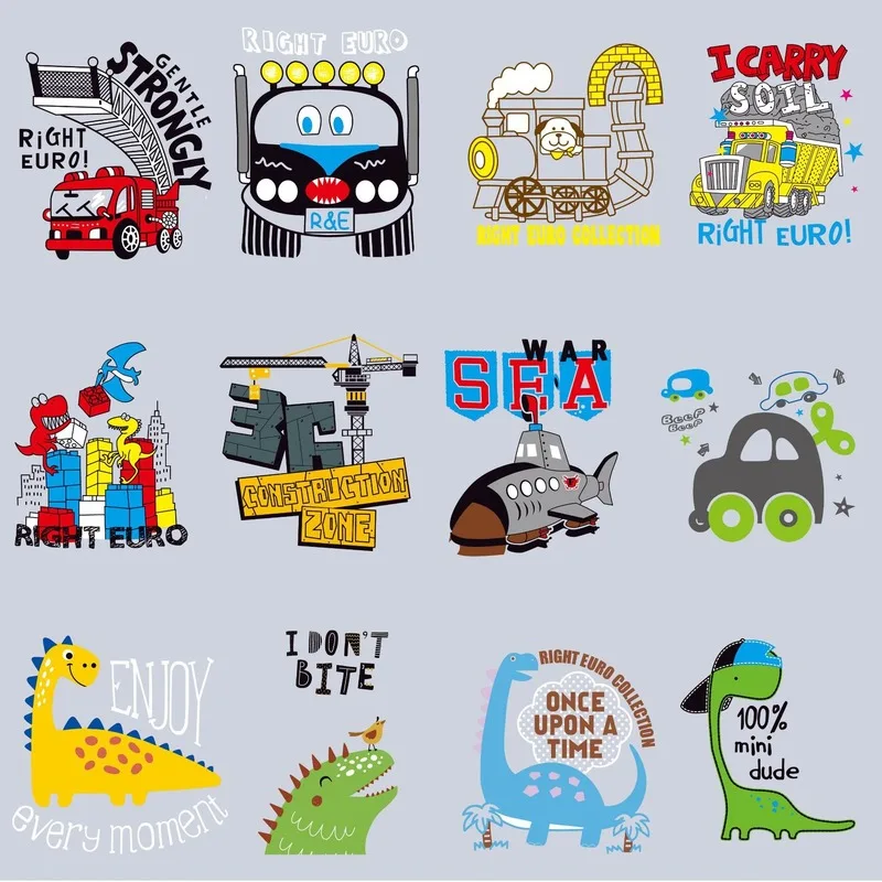 

ZOTOONE Dinosaur Alphabet Iron on Transfers Patches for Clothing Heat Transfers on Clothes for T-shirts Stickers Applications G