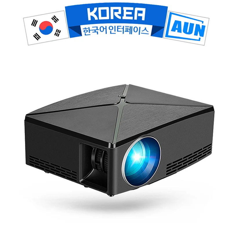AUN светодиодный проектор C80 разрешение 1280x720p мини для домашнего кинотеатра.
