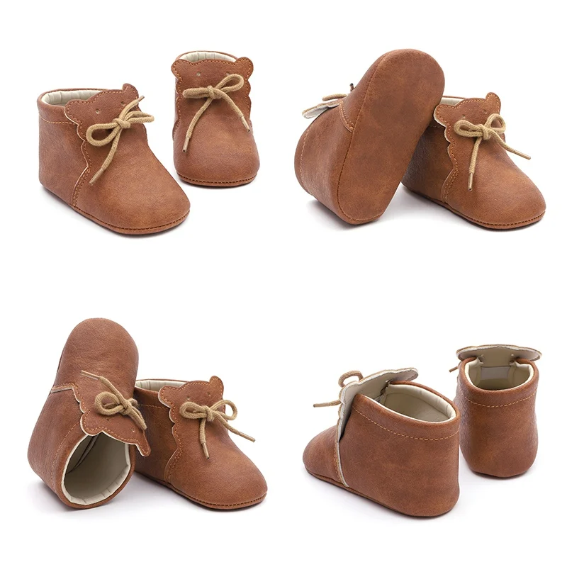 

Spring Autumn Baby Infant Bear Pattern Soft Sole Shoes First Walkers Boys Girls Casual Walking Shoes