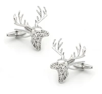 igame factory supply deer cufflinks silver color art sika design quality cuff links free shipping