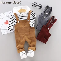 humor bear autumn baby boys girls clothes infant cotton striped t shirt pants 2pcssets kids garment children casual sport suit