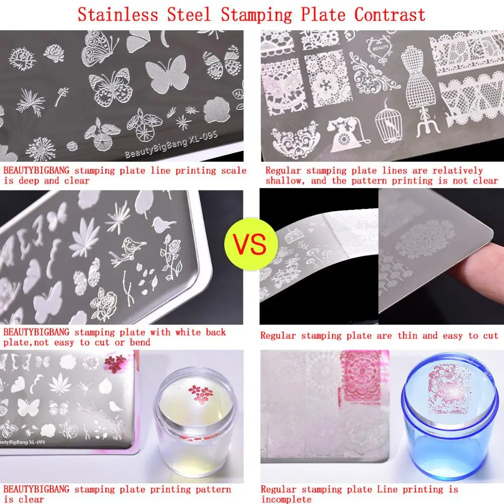 

Beauty Bigbang Nail Stamping Plate New Summer Style Wave Whale Dolphin Theme Stainless Steel Template Mold Nail Art Stencil