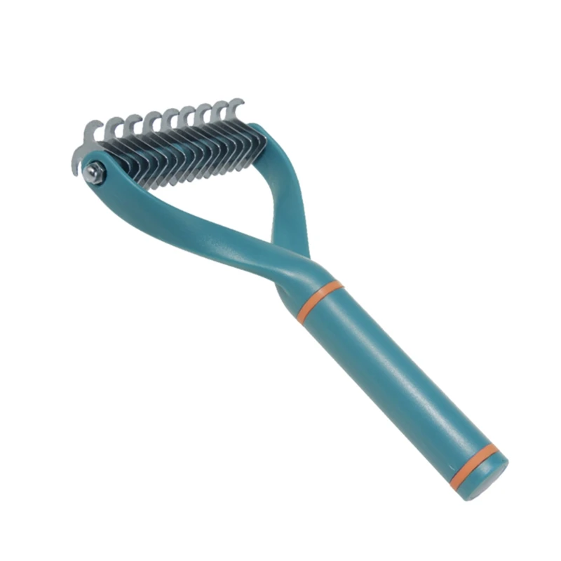 Pet Grooming Brush Double Sided Shedding and Dematting Undercoat Rake Comb for Short Long Haired Dogs &amp Cats 11/17-Tooth | Дом и сад