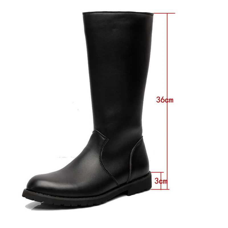 Ботинки Aleafalling мужские на низком каблуке классические кожаные сапоги молнии