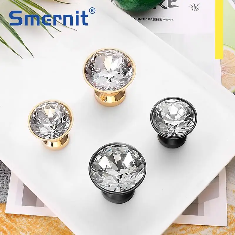 Элегантные хрустальные дверные ручки и для шкафа кухонного мебельные из