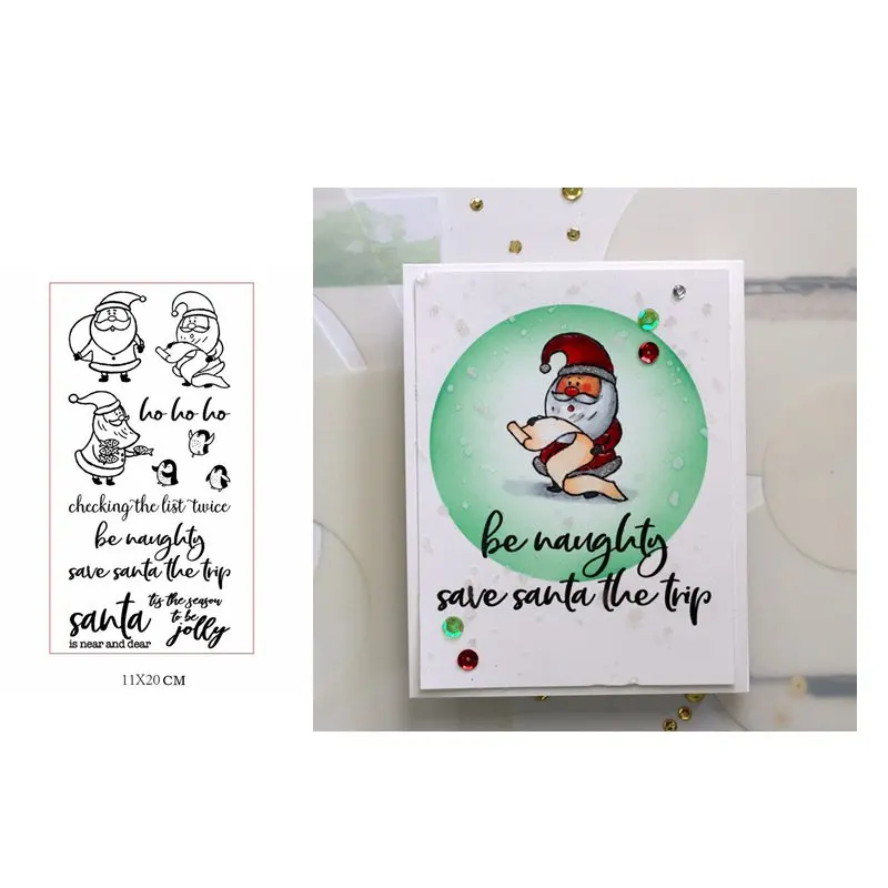 Рождественский Санта Пингвин предложение Алфавит силиконовые штампы для