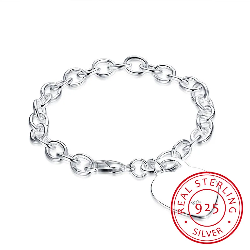 

Женский браслет из серебра 925 пробы, с шармами в виде сердца