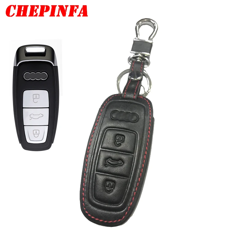 CHEPINFA кожаный чехол для автомобильного ключа Audi A1 A2 A3 A5 A6 A4L A6L Q3 Q5 Q7 TT Q8 A8 Q5L A7 A8L RS3 S5678