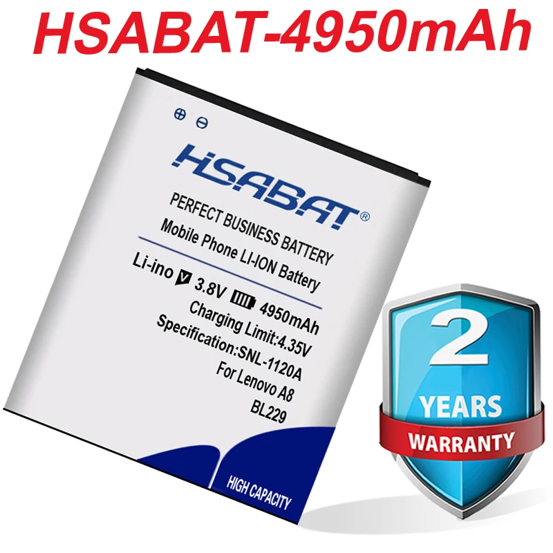 Аккумулятор HSABAT для Lenovo A8 A808T A806 4950mAh BL229 | Мобильные телефоны и аксессуары