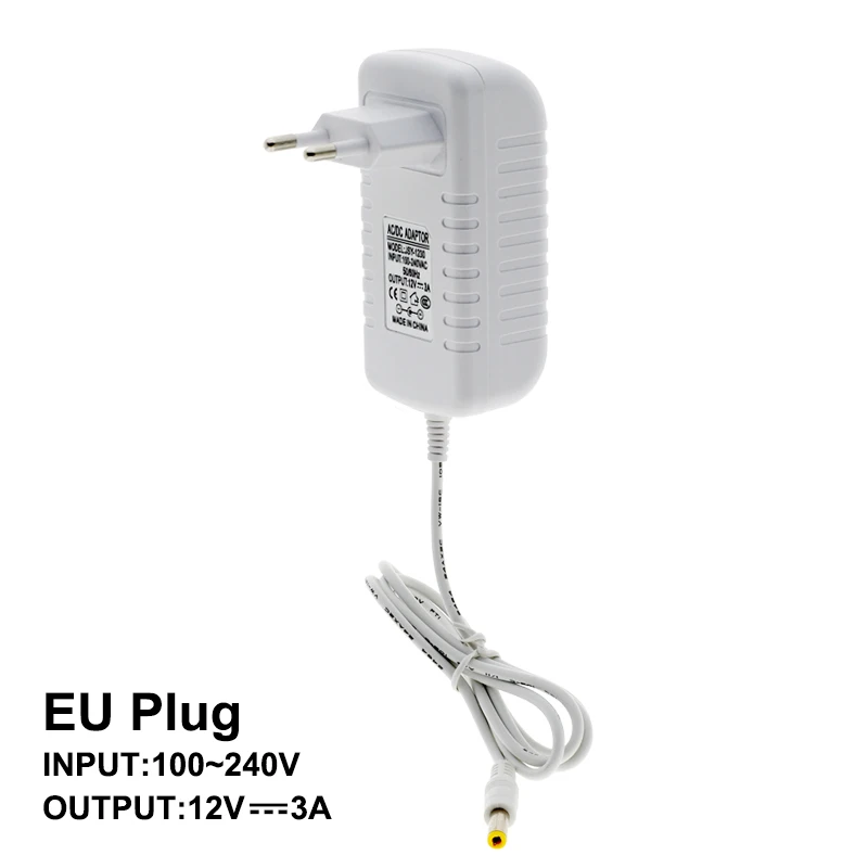 DC12V адаптер питания AC100-240V белый ракушка освещение трансформаторы выход DC12V 1A/3A преобразователь питания для светодиодной ленты