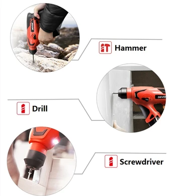 DEVON 12V Аккумуляторный поворотный молоток литий-ионный электрический молоток Ударная дрель шуруповерт профессиональные электроинструменты перезаряжаемый
