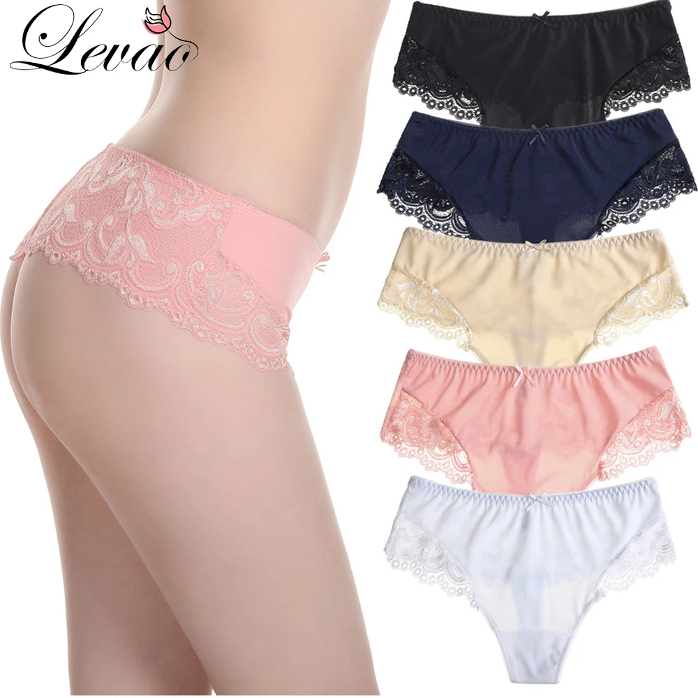 Кружевные трусики LEVAO нижнее белье полупрозрачные женские из вискозы