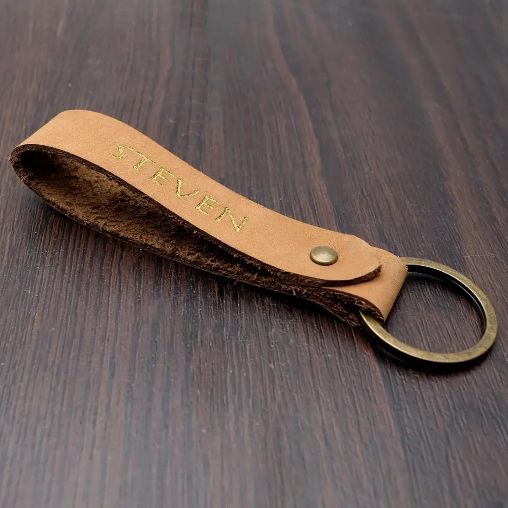 Кожаный брелок для ключей на заказ кожаный в подарочной коробке подарок Него