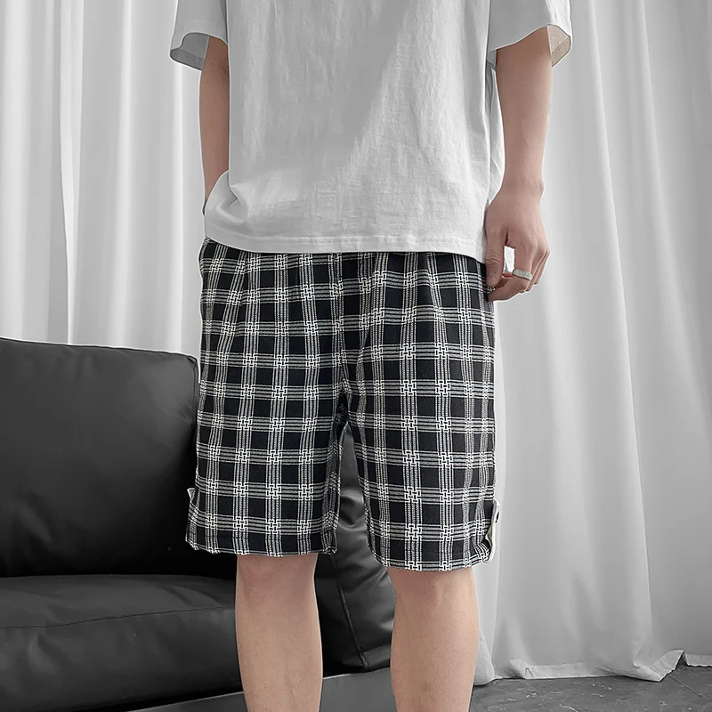 

4 Colors Mens Basketball Sweat Shorts Summer Plaid Thin Casual Sports Five-point Pants Men's All-match Men Clothing