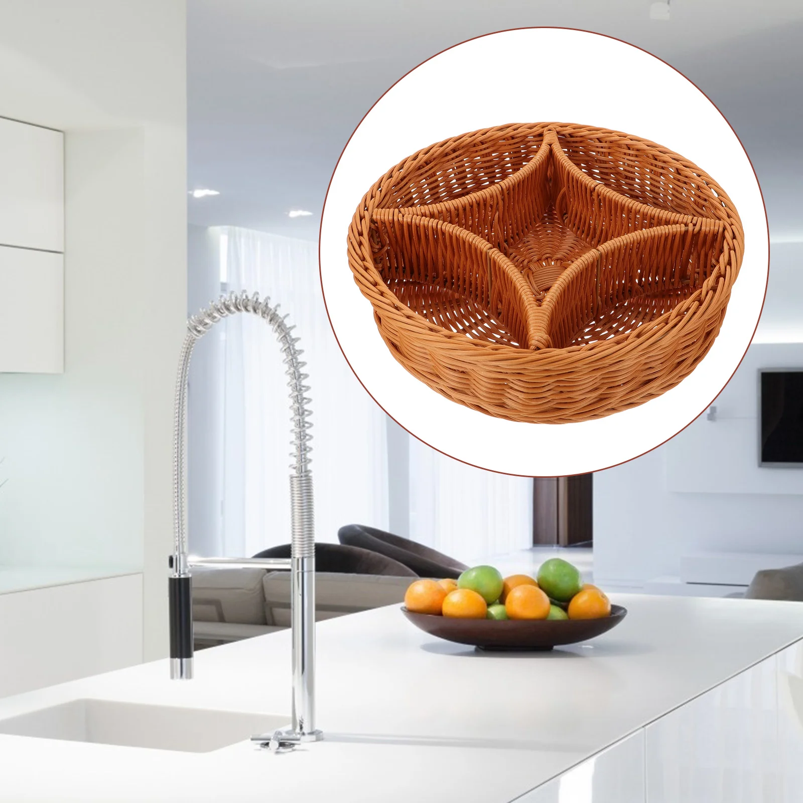 

1pc Delicate Snack Basket Food Holder Woven Basket Decorative Basket for Home Cafe