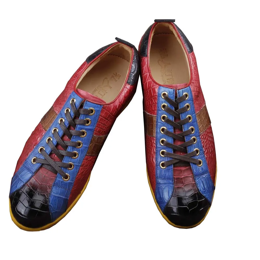Мужские туфли из натуральной крокодиловой кожи ourui повседневные мужские на