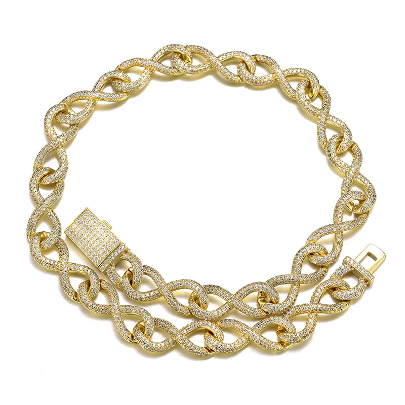 Хип-хоп 12 мм тяжелый Большой рок замок застежка Iced Out AAA Bling CZ кубический цирконий