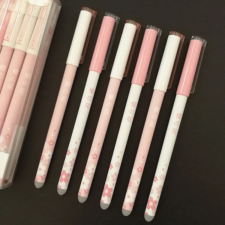 12 шт./лот стираемые синие Черные чернила гелевая ручка для школы офиса поставка