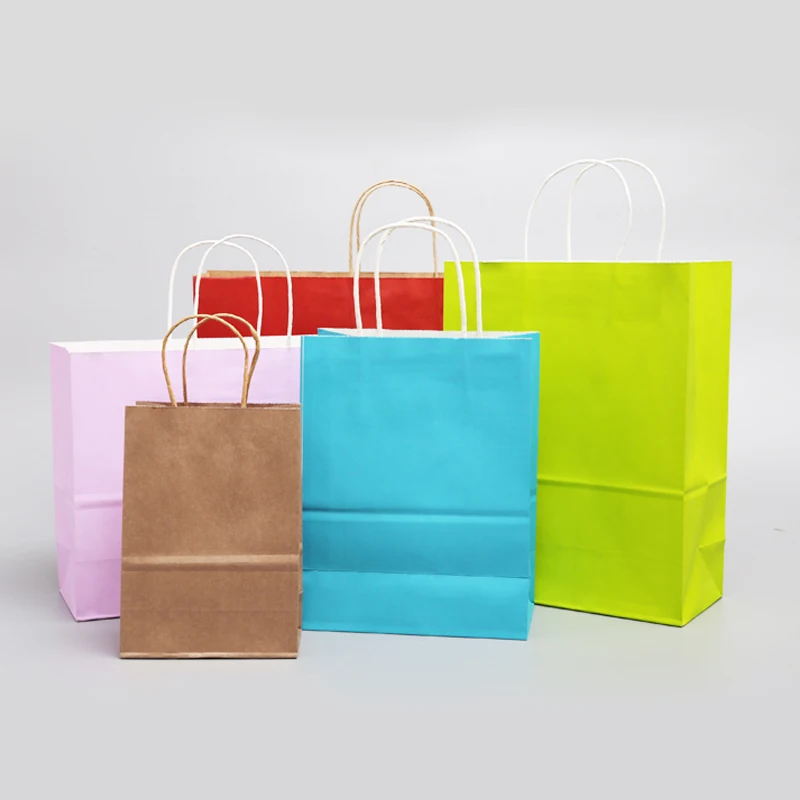 5 шт./лот модные бумажные пакеты маленькие большие подарочные из крафт-бумаги
