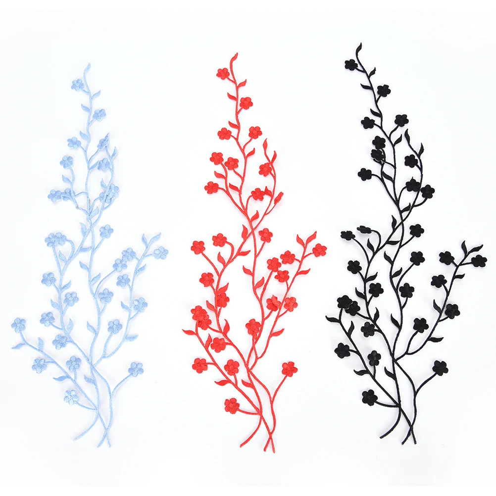 Цветок сливы Аппликация Вышивка Одежда нашивки ткань наклейки сшить Cheongsam патч