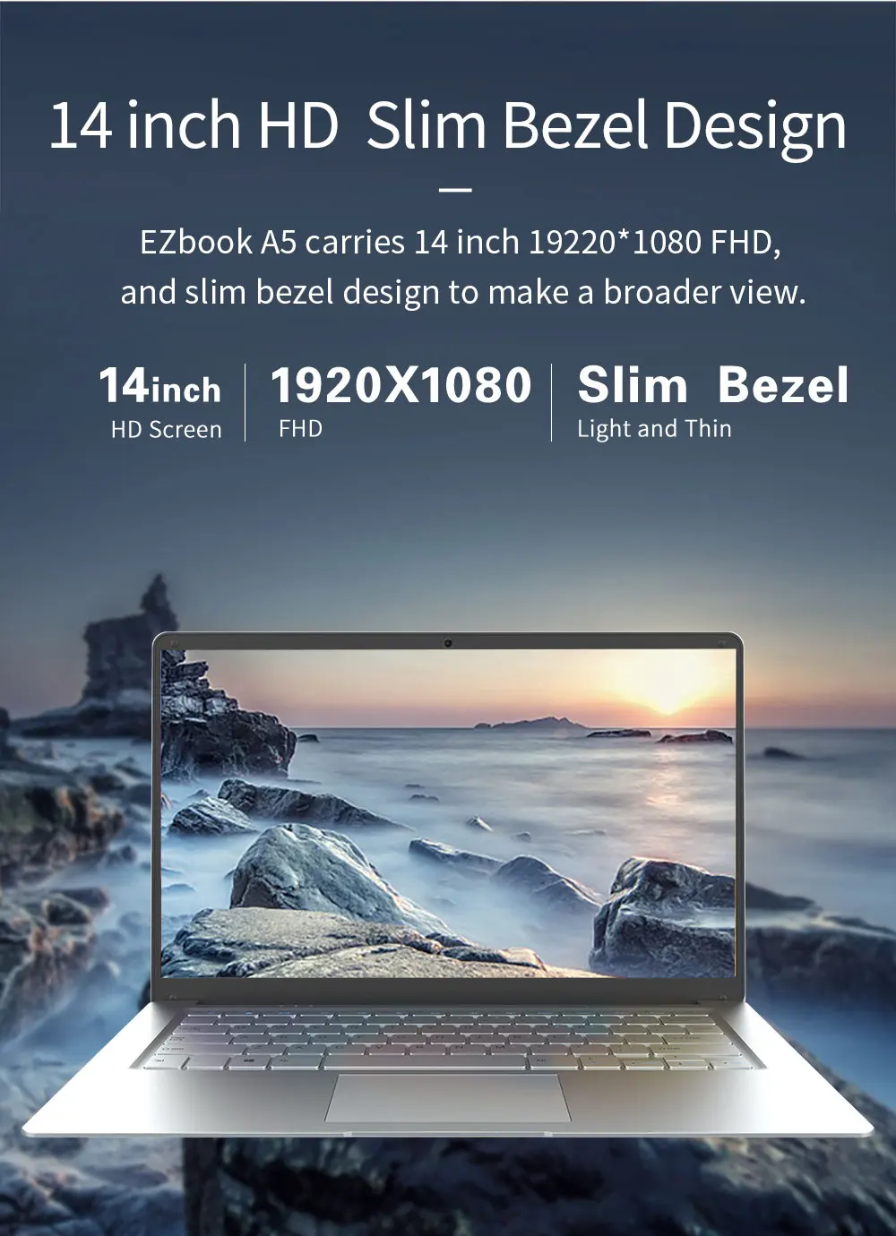Jumper EZbook A5 14 дюймов ноутбук 1080P FHD Intel Cherry Trail Z8350 четырехъядерный ноутбук 1,44 ГГц Windows 10 4 Гб LPDDR3 64 Гб eMMC EU