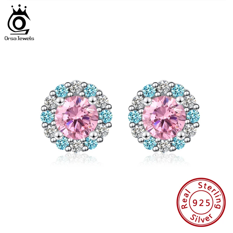 ORSA JEWELS 100% Стерлинговое Серебро 925 пробы серьги гвоздики для женщин серебряные
