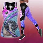 Женский хипстерский топ и леггинсы, разноцветный сексуальный топ с 3D принтом в виде мопса, S-58