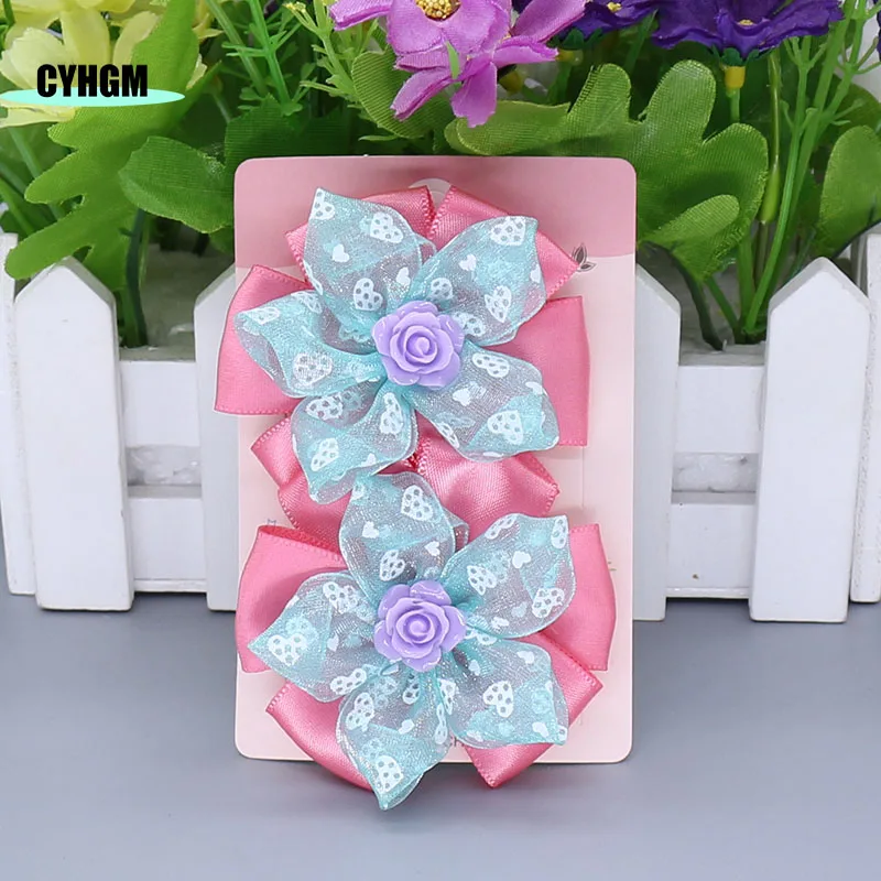 

wholesale new ribbon hair clips for girls silk kawaii hairpins cute spinki do wlosow Barrettes hair accessories S05-1