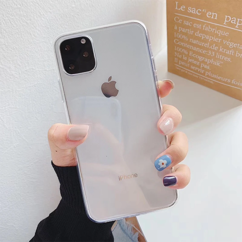 VOZRO Ультратонкий Прозрачный чехол для телефона для Iphone 11 Pro X XR XS Max 6 6S 7 8 Plus чехол Чехлы для телефона аксессуары сумка