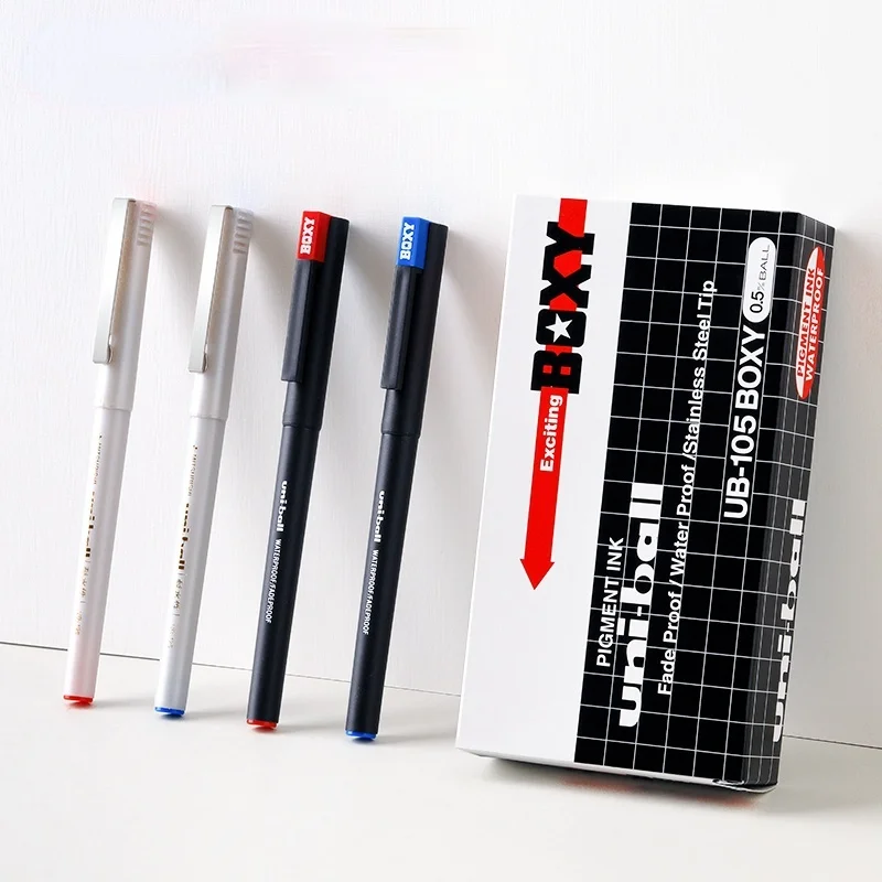 

Uni Mitsubishi UB-105BOXY нейтральная ручка, черная ручка для подписи, набор прямых жидких 0,5 фотоблесток, офисные школьные принадлежности большой емко...