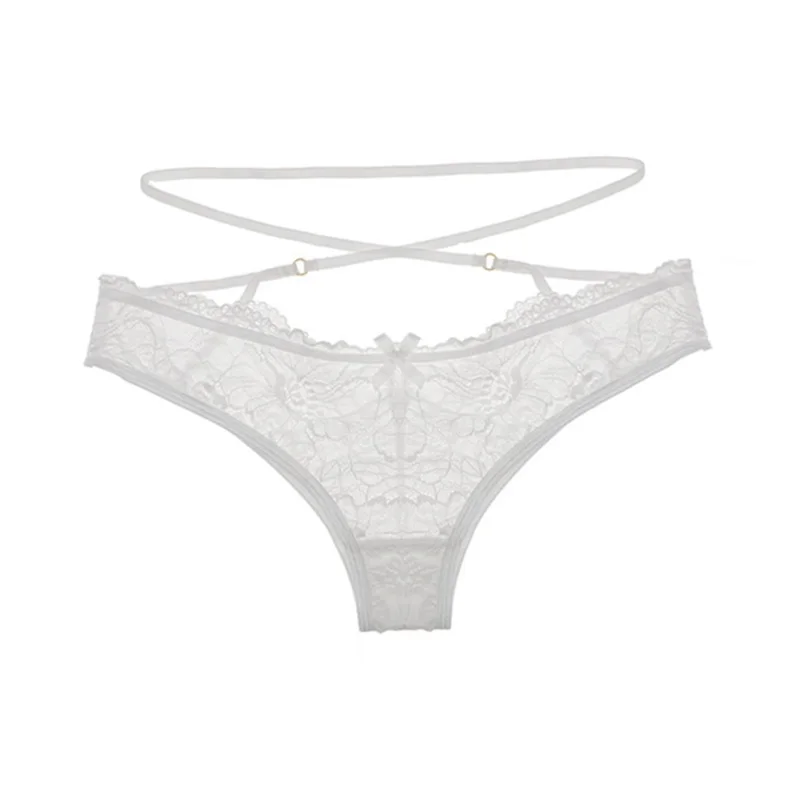

Women Sexy Lace Panties G-String Temptation Lingerie Low-waist Cross Strap Briefs Female Seamless Transparent Underwear