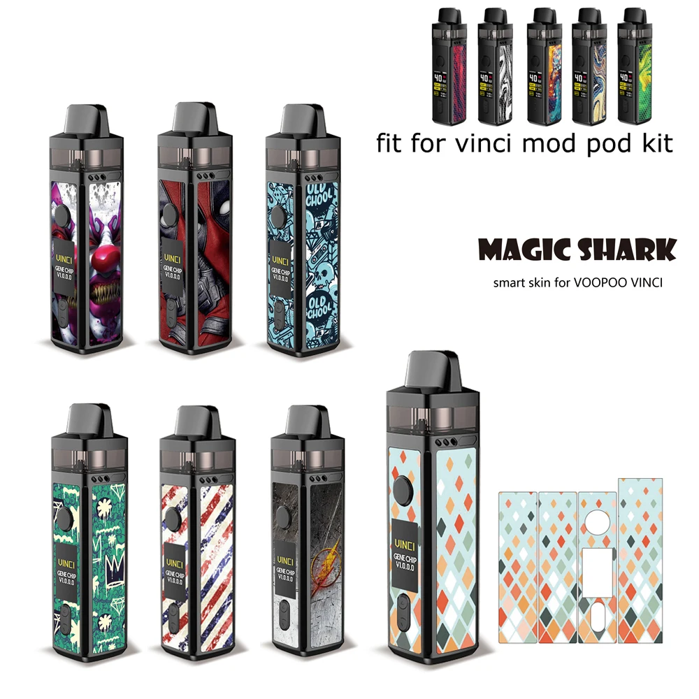 Волшебная Акула Смат кожа Красочный Халк Железный человек паук наклейка чехол