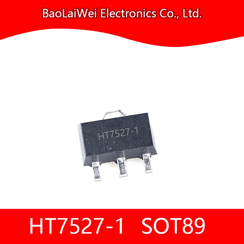 500pcs HT7527-1 3SOT89 ic chip Electronic Components Integrated Circuits 2.7V 100mA Low Power LDO voltage regulator HT7527-1