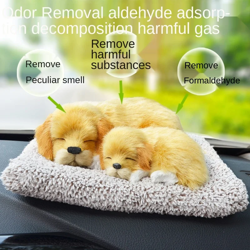 

19 kinds Simulation Bamboo Charcoal Mother and Child Dog Car Decoration Puppy Sleeping Position Squatting Cute Gift Home Decor