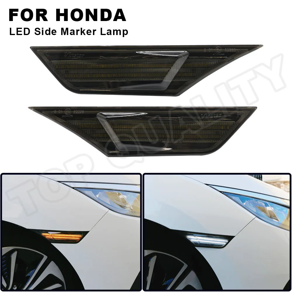 

2PCS No Error T10 LED Side Marker Turn Signal Light White Running Light Position Lamp For Honda Civic 2016 2017 2018 2019 2020
